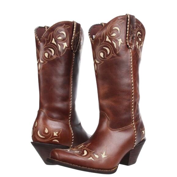 Durango Crush Brown Ladies Pull On Westin Leather Boots Size US 9M - Picture 1 of 11